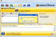 Click exit button to end the application or select new corrupt .odb file(s) to repair.